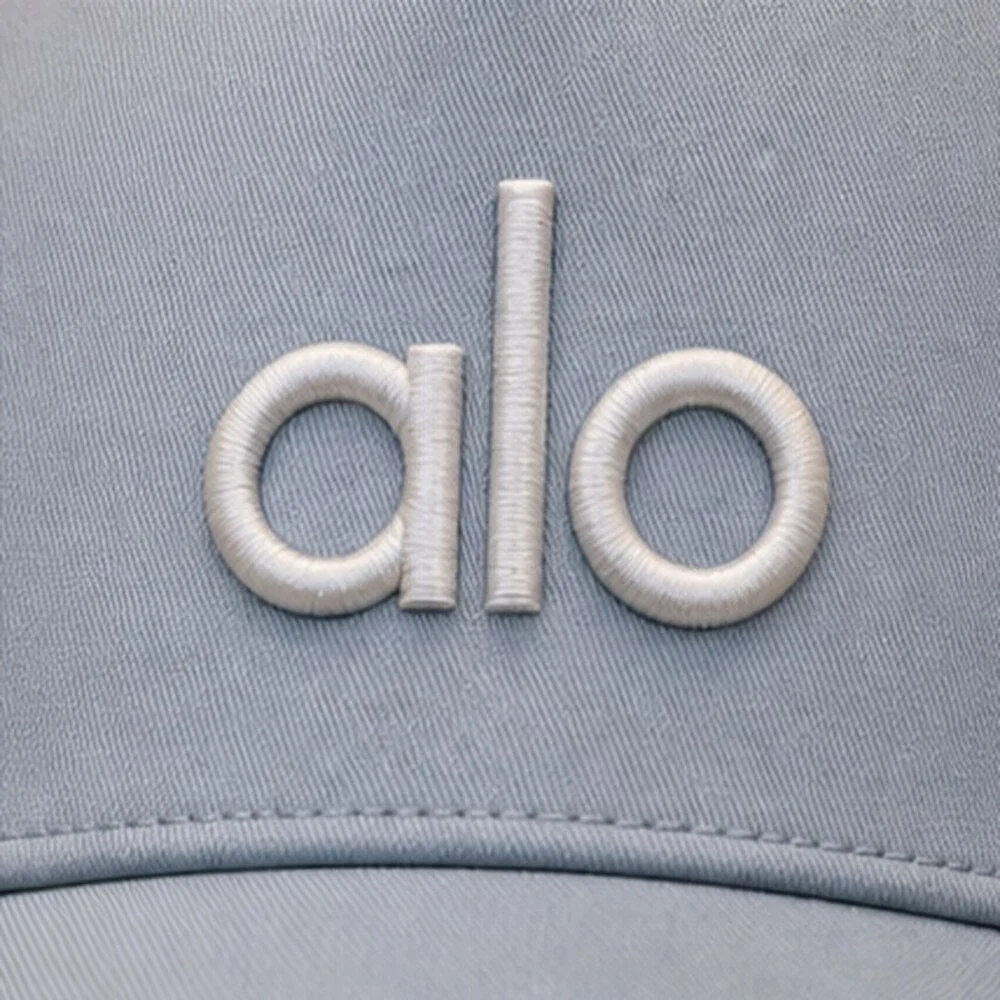 ALO Yoga Mist Blue Gray Tennis Mesh Trucker Cap Hat Sporty